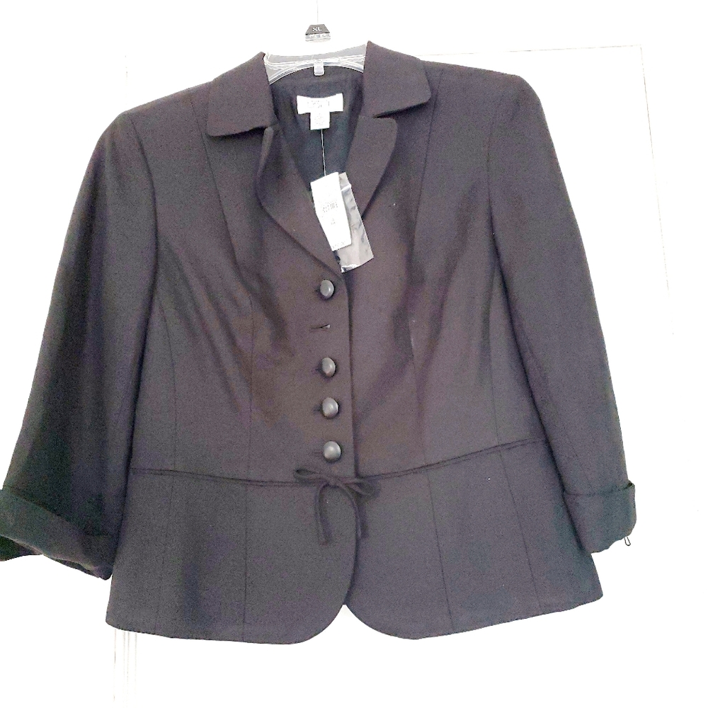 Loft Black Linen Blazer